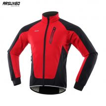 ARSUXEO Herren Winter-Radjacke, Thermo-Fleece, zum Aufwärmen, Fahrradbekleidung, winddicht,