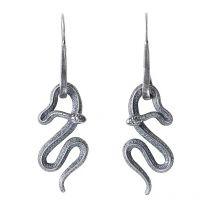 Snake Dangle Earrings 925 Sterling Silver Gothic Matte Drop Earrings For Women Fashion Punk Jewelry  Valentine Gifts Thai Silver