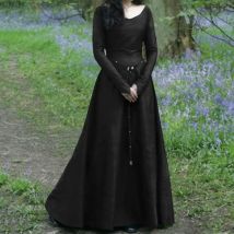 2019 neue Halloween-Cosplay-Kostüme, gruseliges Vampir-Hexe-Kostüm für Damen, mittelalterliches Maxikleid