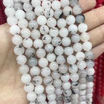 4 6 8 10 12mm Natural Stone Black Rutilated Quartzs Jades Round Beads For Jewelry Making DIY Bracelet Necklace Accessories