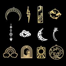 5 pz/lotto 316 in acciaio inox Star Moon Cloud Charms ciondolo per collane ciondoli sole all'ingrosso per la creazione di gioielli fai da te