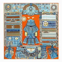 90cm "Armor" Design Twill 100% Silk Scarf Hand Rolled Edges Foulard Hijab Scarf Head Luxury Brand Square Scarves Women Shawl