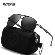 KDEAM Luxus Aluminium Und Magnesium Männer Sonnenbrille der Platz Polarisierte Gläser Outdoor Brille UV400 Kunden Ihr Eigenes Logo
