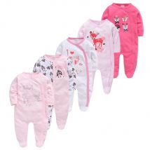 5pcs Honeyzone Winter Toddler Animal Footies New Born Baby Clothes Set Soft Breathable Pyjama Ubranka Dla Niemowlat Clothing Set
