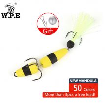 W.P.E Brand New MANDULA 50color Size L Bass Lure Soft Fishing Bass Lure Density Foam Swim Baits 5g with 2 Treble Hooks 2/0 #   2 #