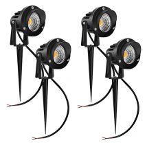 4 pezzi LED COB luci da giardino 3W 5W 7W 10W Spike esterno lampada da prato strada impermeabile paesaggio illuminazione DC12V faretti AC110V220V