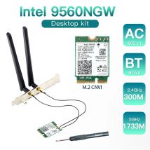 2030Mbps Intel 9560 Dual Band 2,4G/5Ghz Wireless Desktop Kit Bluetooth 5,0 802,11 AC M.2 CNVI intel 9560NGW Wifi Karte Antenne Set