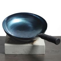 Master Star-Wok forgiato tradizionale cinese fatto a mano in acciaio al carbonio, calderone in ferro battuto pre-tempionato, pentola a gas antiaderente