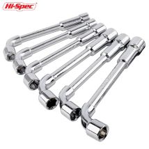 Hi-Spec Socket Wrench L Shaped Angled Spanner Metric Cr-V Hexagon Socket Sleeve Spanner Torque Tools for Remove Fix Screw Nut
