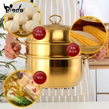 1Pc Kessel Dampfer Topf Edelstahl 3 schichten Kochgeschirr Suppe Topf Mais Brot Dampfenden Werkzeug