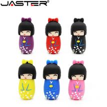 JASTER Cartoon giapponese Kimono Doll Pen drive 128GB regali in Silicone per bambini USB Flash Drive