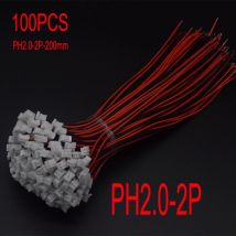 100PCS PH2.0 Mini Micro JST 2,0 PH Stecker auf Buchse 2Pin Stecker Terminal Drähte Kabel 200MM 26AWG elektronische Blei Schnur