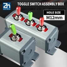 12mm button switch gear 3 and gear 2 plus aluminum alloy mounting box toggle switch rocker switch 250v15a