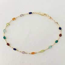 Gold Plated Multi Color Crystal Beads Anklet Chain Ankle Bracelet For Women Girl Summer Ankle Bracelet Boho Beach Foot Chain