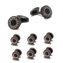 VAGULA Black Cufflink Stud 8 Pcs Set Bonito Gemelos Tuxedo Collar Stud S20