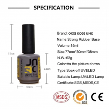 OXXI KODI UNO Latest Thick Strong Rubber Top Gel Coat Primer 15ml Soak Off UV Hybrid Nail Polish Semipermanent Varnishes Gel