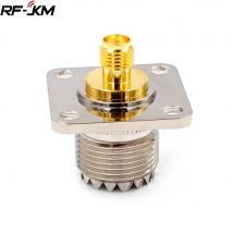 1x UHF Weibliche PL259 SO239 Zu SMA Femal 4 Loch Flansch Panel Montieren Coaxial Connector Adapter