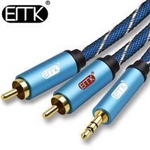 EMK 3,5mm zu 2RCA Audio Kabel RCA zu 3,5 AUX Jack Kabel für DJ Verstärker Subwoofer Audio Mischer Hause theater DVD