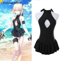 COYOUNG Neck Durchbrochene Kleid Schwarz Halfter Kleid mit Neck Anzug Badeanzug Shop Japanischen Anime Mein König Cos Dead Pool Wasser baby