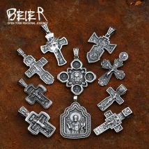 Beier christ jesus anhänger halskette 316l edelstahl kreuz kette schwere männer schmuck geschenk religiöser christlicher schmuck BP8-381