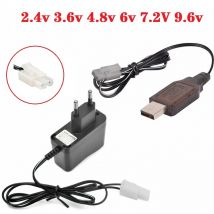 (EL6.2-2P/KET-2P/Tamiya) 2.4v 3.6v 4.8v 6v 7.2V 9.6v 250mAh USB Charger For Ni-Cd Ni-MH Battery Pack Toys car boat tank Charger