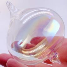 5 Stück x DIY malbar nach Hause Hochzeit Weihnachts dekoration Ornament 80mm Glas schillernden Haken Zwiebel