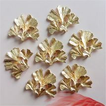 10 teile/los Neue Legierung Gold Blatt Anhänger Tasten Flatback Ornamente Schmuck Ohrringe Choker Haar DIY Schmuck Zubehör Handmade