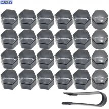 24x 22mm Grey Wheel Nut Bolt Cover Caps Set W/ Puller For Opel Vauxhall Holden Insignia Chevrolet Vectra Buick Regal 2010 - 2017
