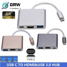 USB C HDMI Typ c HDMI mac 3.1 Konverter Adapter Typec zu HDMI/USB 3.0/Typ-C Aluminium für Apple