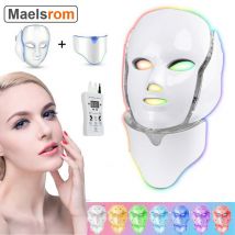 Elettrico 7 colori Led maschera facciale maschera per il viso macchina terapia della luce maschera per l'acne collo bellezza Led trattamento della luce ringiovanimento della pelle