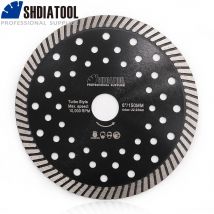 SHDIATOOL 1pc 150MM hot pressed Narrow turbo multi holes saw blades 6inch cutting disc for granite marble concrete block