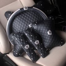 Universal PU Leder Auto Lenkrad Abdeckung Bling Strass Kristall Auto Innen Dekor mit Kristall Krone Zubehör Schwarz