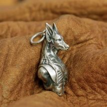 925 Sterling Silber Anubis Anhänger Herren Biker Punk Tod Anhänger TA243