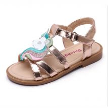 Einhorn mädchen sandalen helle metallic kinder mädchen sandalen Einstellbare angepasst fit prinzessin sommer schuhe