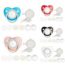 Solo coperchio con clip per ciuccio vuoto, regalo per baby shower, accessori per ciuccio neonato, manichino per sublimazione, massaggiagengive per neonati