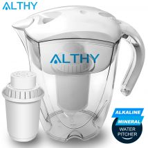 ALTHY 3,5 l Mineral-Alkali-Wasserkrugfilter – 400 l langlebige Filter – Alkalizer-Reiniger-Filtrationssystem + pH -ORP
