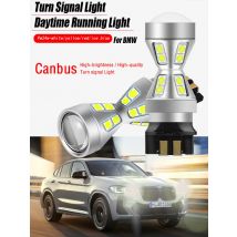 2pcs Canbus Error Free PW24W PYW24W LED  DRL Daytime Running Lights Turn Signal Bulbs For BMW F30 F31 3 Series 328i 320D I3 X4