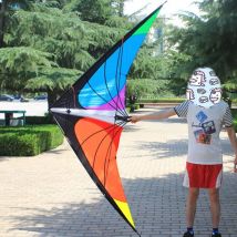 Outdoor-Sport für Erwachsene, Power-Stunt-Drachen, Dual-Line, 1,8/2,4 m, Dreiecksdrachen, gutes fliegendes Spielzeug mit Griff und Leine, Sport, Strand