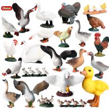 Oenux Simulation Nette Geflügel Nutztiere Modell Ente Gans Schwan Henne Huhn Action-figuren PVC Miniatur Spielzeug Weihnachten Geschenk Für Kinder