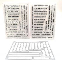 Alinacutle CLEAR STAMPS Stripe Die Cut Tag Die Wishes Sentiment Banner Scrapbook Card Album Paper Craft Roller Transparent Stamp