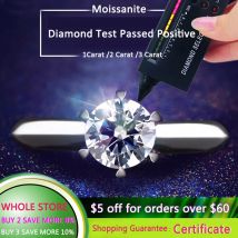 PT950 Platin Ring rund 0,5 ct 1,0 ct 1,5 ct 2,0 ct 3,0 ct VVS Moissanit Diamant Ring Frauen ewige Ehering Braut Schmuck