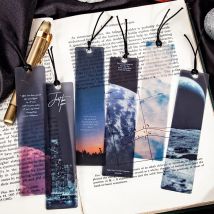 5 teile/paket Space Tour Serie Lesezeichen PVC Lesen Lesezeichen dämmerung mond Buch Seite Marker Schreibwaren