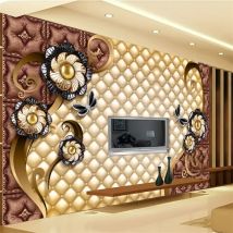 Wellyu benutzer definierte 3d Tapete Luxus schwarz Dahlia Soft Bag Schmuck обои TV Hintergrund Wand Wohnzimmer Schlafzimmer Feuchtigkeit Tapete