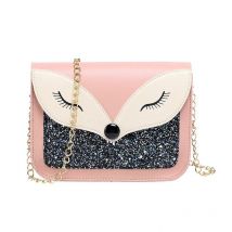 2023 New Women's Cute Fox Print Fashion Cross-Body Shoulder Bag With Chain Strap Ladies Mini Square Bags Clutch Wallet Handbags