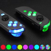 EXtremeRate 7 Farben 9 Modi Joycon DFS LED Kit, multi-Farben Luminated ABXY Trigger Gesicht Tasten