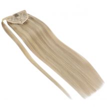 VeSunny Ponytail Human Hair 14-22" Highlight Ponytail Extensions 100% Real Human Ponytail Hair Extensions 80g/Set For Women
