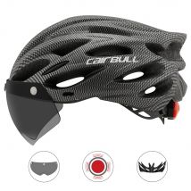 Cairbull Fahrradhelm Integral geformte ultraleichte Berghelme mit abnehmbarer Visierbrille Fahrradrücklicht-Straßenhelme