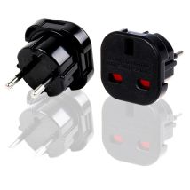 1szt Adapter wtyczki EU 16A 10A UK do EU Adapter podróżny Konwerter 2 okrągłe gniazdo Uniwersalne gniazdo ścienne Euro do UK AC Wtyczka 4.0mm