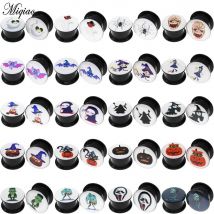 Leosoxs Schraube Ohr Messgeräte Bahre Piercing Ring Tunnel Expander Stecker 4-25mm Acryl Halloween Ohrringe Mode Körper Schmuck