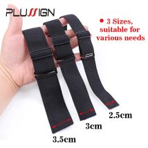 5 Stück Plussign verstellbares elastisches Band zum Nähen von Perücken, schwarzes Perückenband, 2,5 cm, 3 cm, 3,5 cm Breite, Perückenzubehör, Perückenfixiermaterial